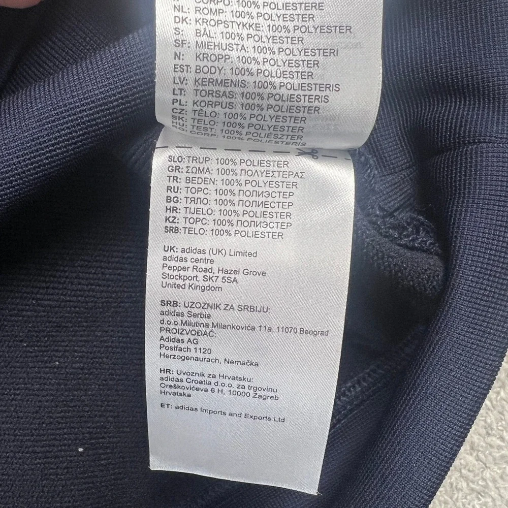 Adidas Quarter Zip Pullover Mens XL‎ Navy Blue Excellent 3 Stripe Performance